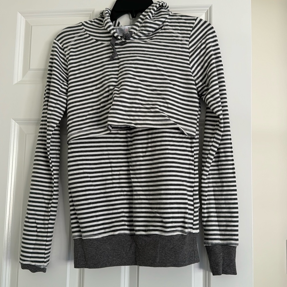Latched Mama striped maternity nursing hoodie - XS - NWT
